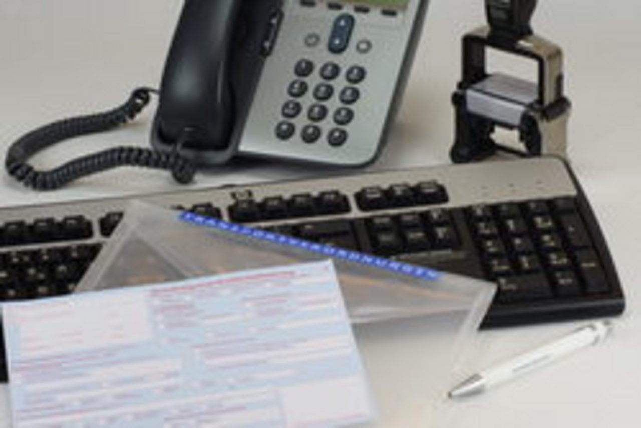 Verwaltung Tastatur mit Utensilien